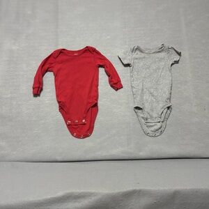 Red and Gray Kids One Pieces